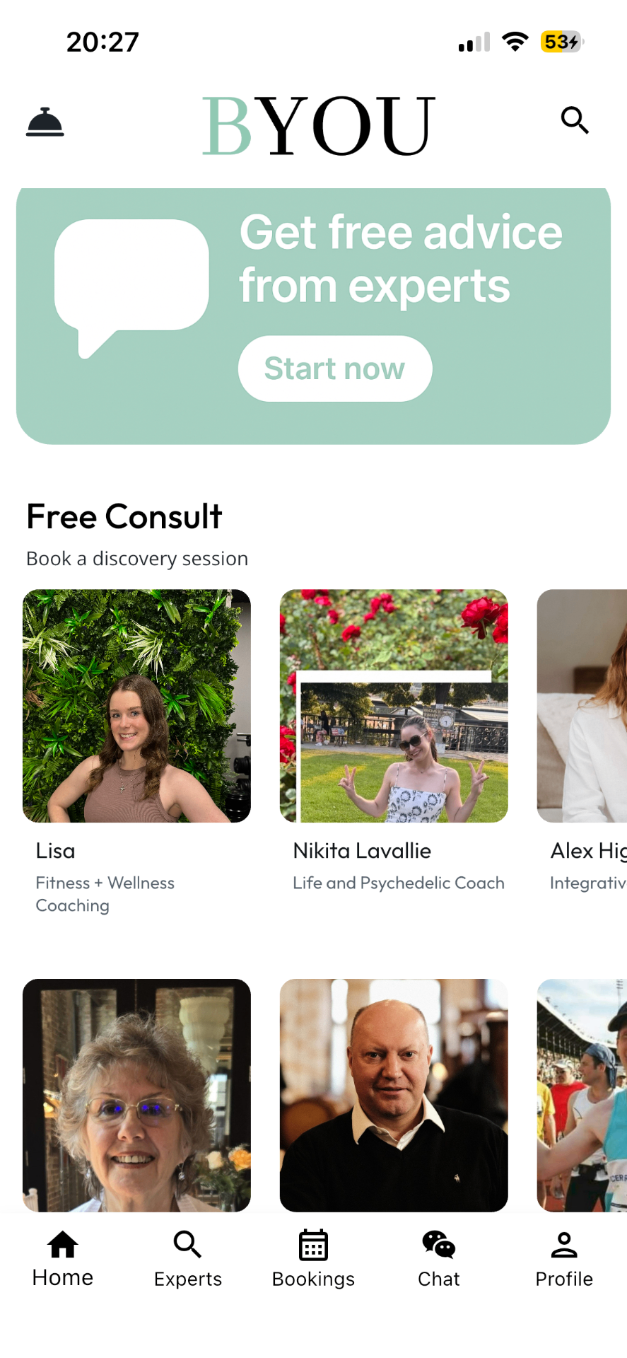 BYOU app screen, One app, every kind of support